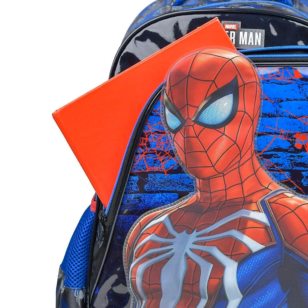 Mochila de Rodinhas Masculina Homem Aranha Azul Escuro Azul escuro