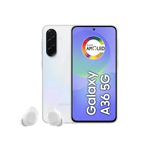 Smartphone Samsung Galaxy A36 5G Tela 6.7" 256GB Câmera Tripla 50MP Branco + Galaxy Buds Core Bluetooth Branco