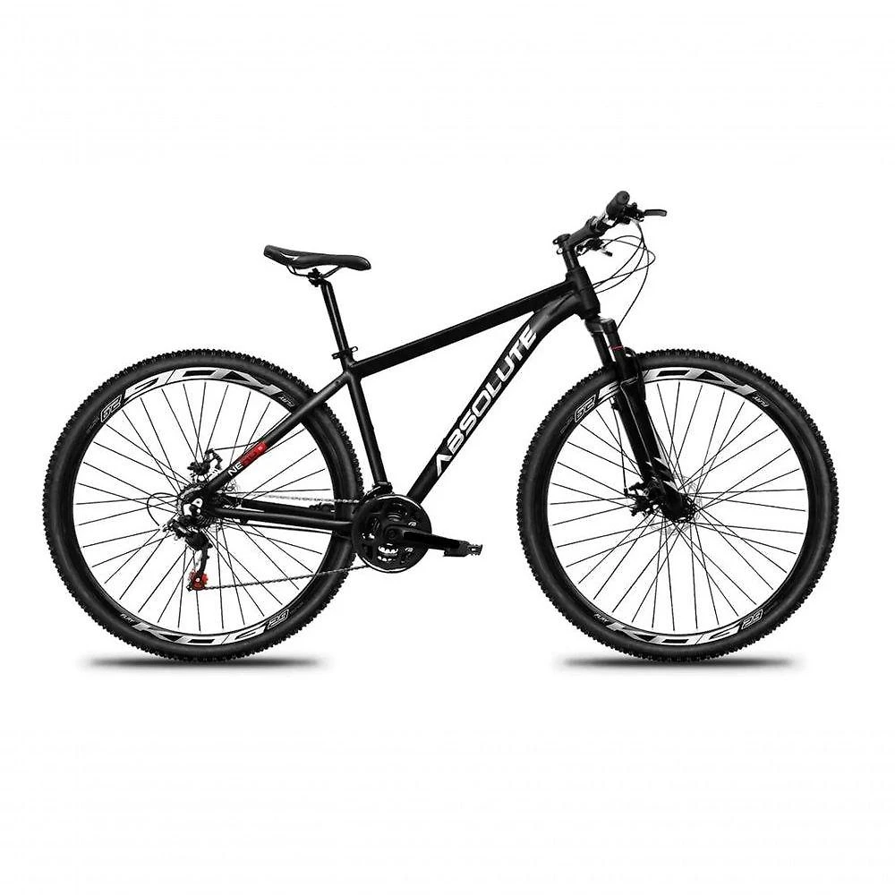 Bicicleta Aro 29 Absolute Nero 5 Alumínio 27v K7 Freio Disco Mecânico Garfo Suspensão - Preto Tam.19