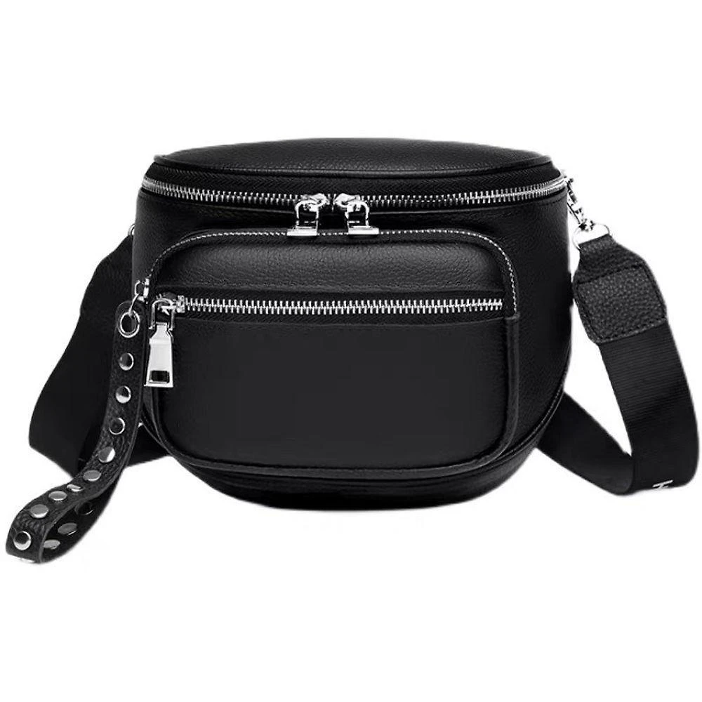 Bolsa Feminina Transversal Tipo Pochete OEM 116 Couro Sintético 18x24x8 Preto para Público
