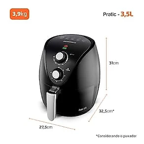Fritadeira Elétrica Sem Óleo Air Fryer Mondial New Pratic AF31 3,5 L – Preto 110V