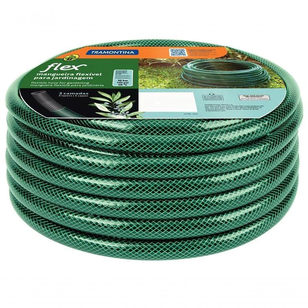 Mangueira Flex Tramontina Em Pvc Verde 3 Camadas 50m