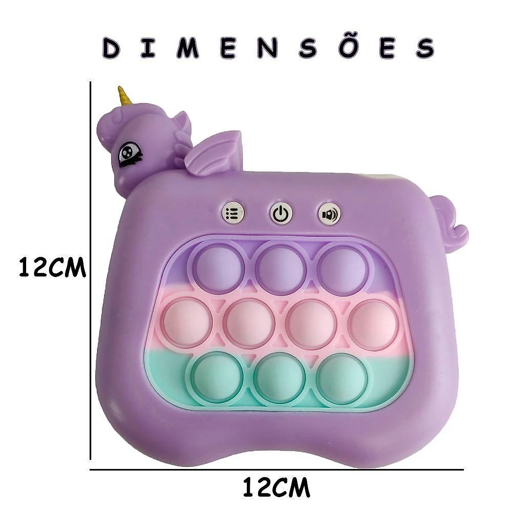 Pop It Interativo Mini Game Unicornio 4 Modos Som Luzes Fidget Sensorial Portatil Relaxante Anti Estresse Jogos Criança