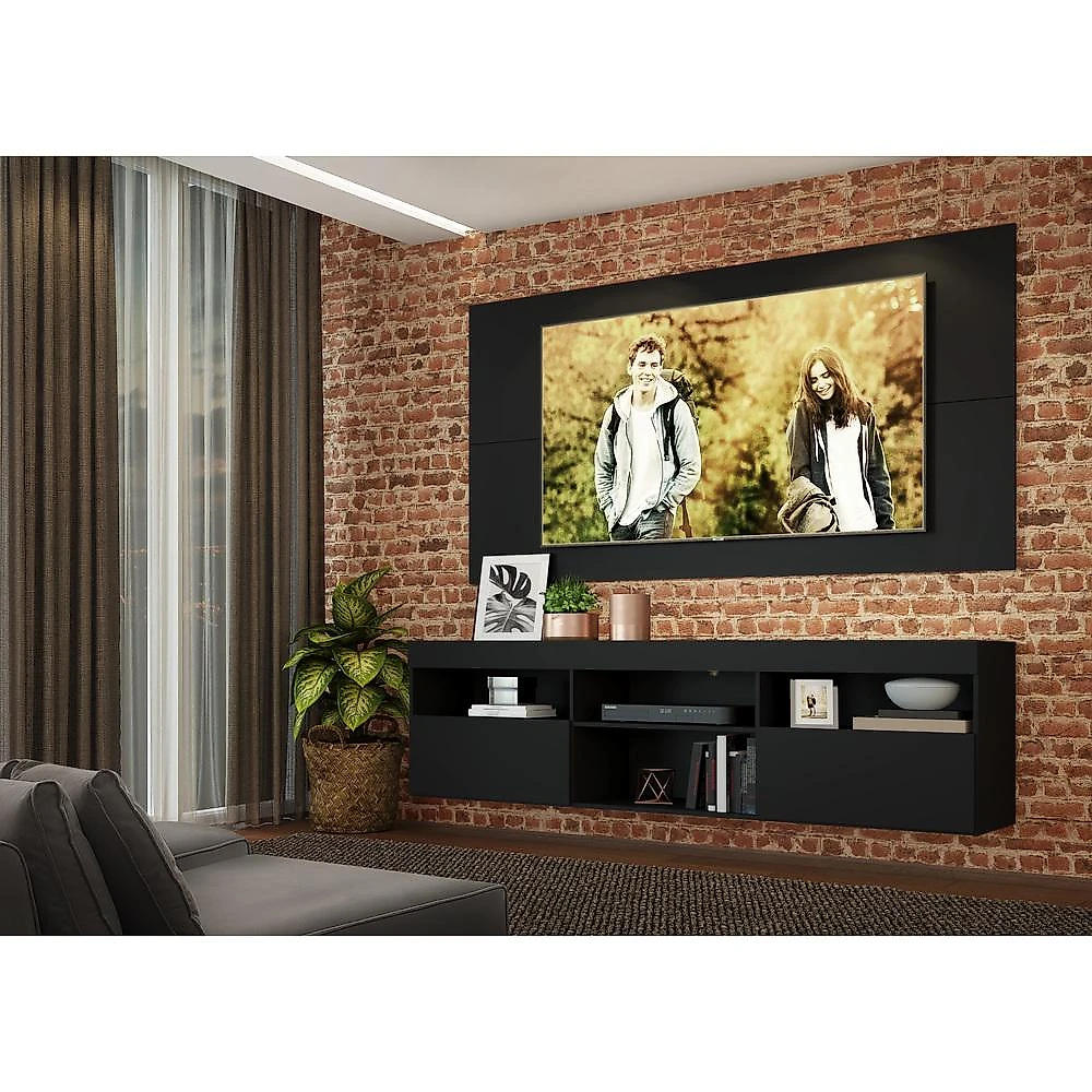 Rack Suspenso com Painel para TV até 65" Multimóveis Flórida FG3299 Preto