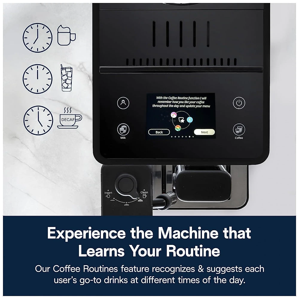 Máquina de Café Espresso Automática De'Longhi Rivelia Preta Moedor Integrado, Espumador, Sistema Bean Switch 120V