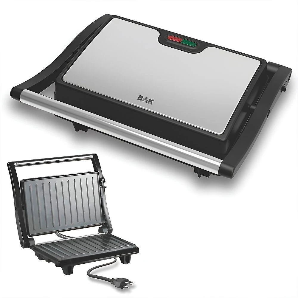 Mini Grill Elétrico De Inox Grelha Antiaderente Cozinha 110V