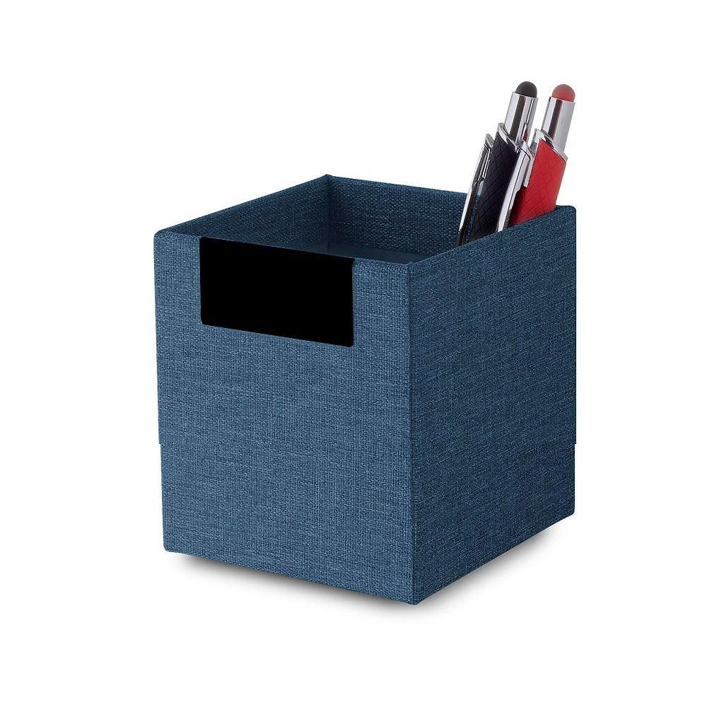 Porta Canetas e Objetos TPC Multiuso em Tecido para Organização 9X7,7X7,7CM 1 Unidade Azul