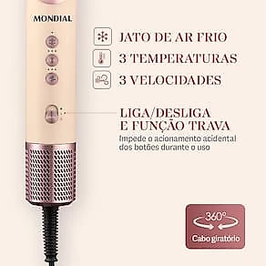 Secador 5 em 1 Mondial SM-01-BLDC-CP 1500W Tecnologia Cerâmica Rosa 110V