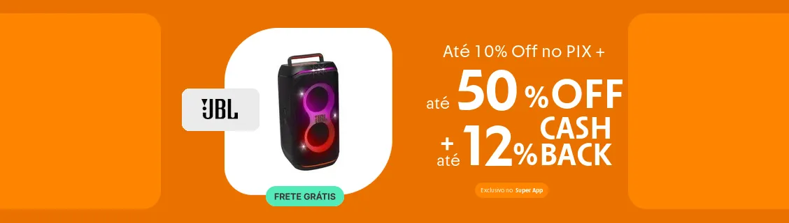 Até 12% de cashback na JBL