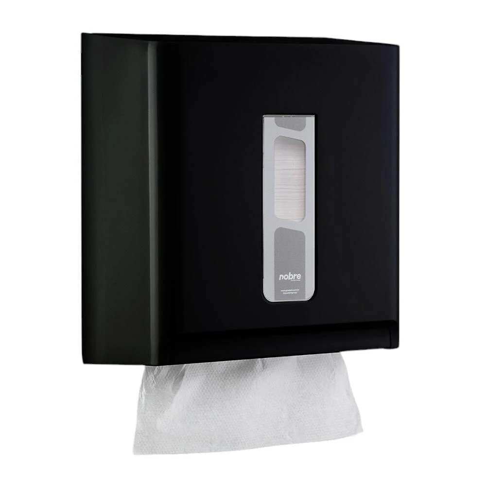 Dispenser para Papel Toalha Street em Plástico com Instalação Rápida Preto Nobre Tpc