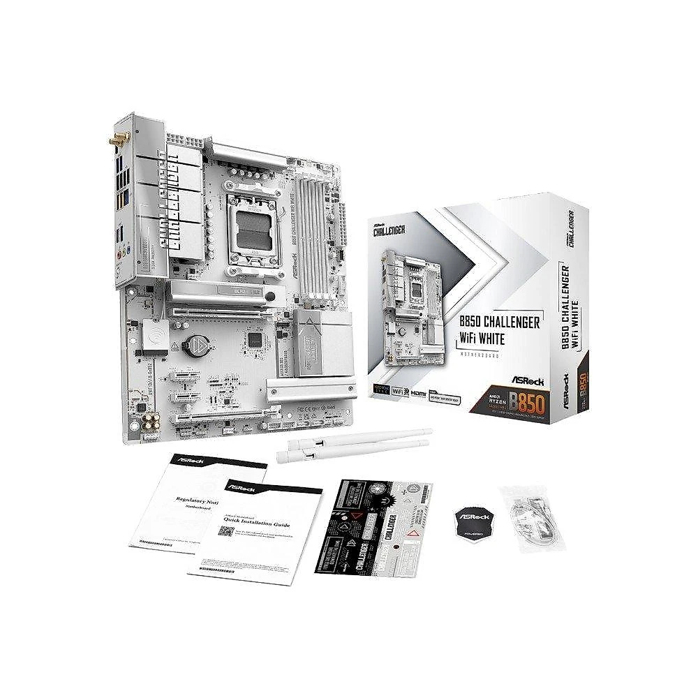 Placa-Mãe ASRock B850 Challenger WiFi White, AMD AM5, ATX, DDR5 - 90-MXBTF0-A0UAYZ