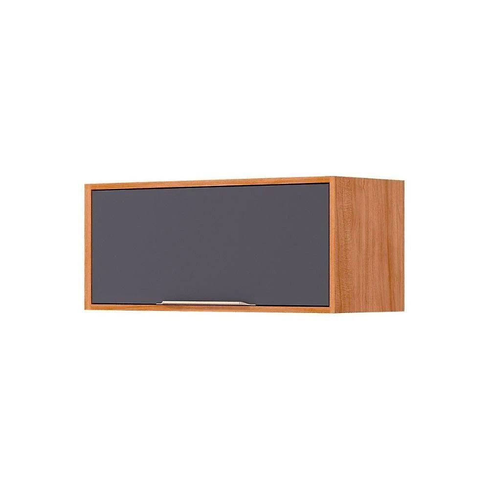 Armário Aéreo P- Cozinha Esplendida Geladeira C- 1 Portas Basculante 80cm Cinamomo-titanium - Mgm