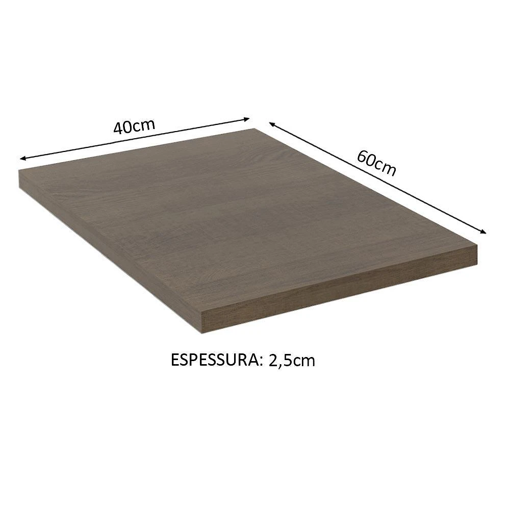 Tampo para balcão lux de 40 x 60 cm madesa - rustic