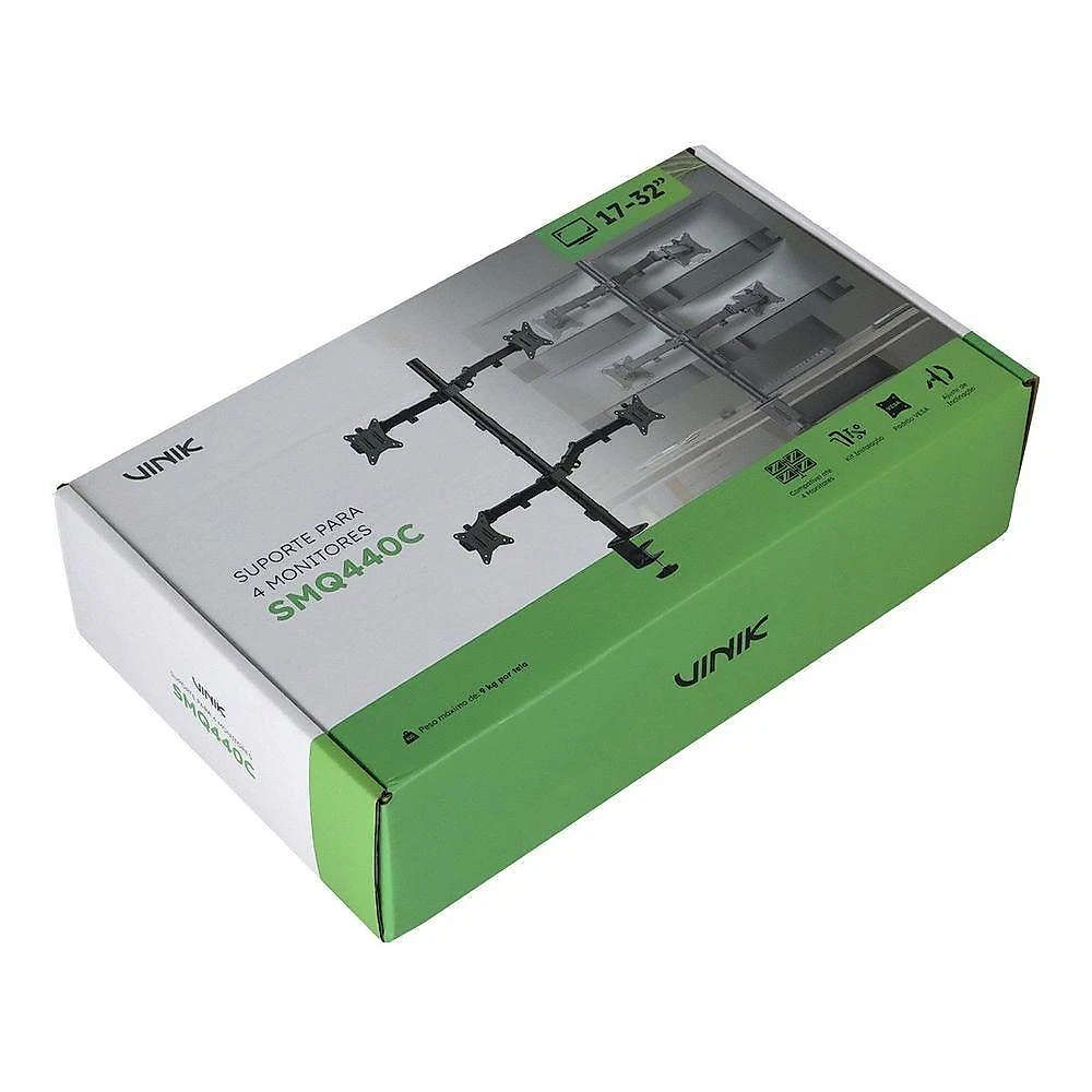 Suporte para Monitores Smq440c para 4 Telas 17 a 32 com Instalação Vertical Preto Vinik