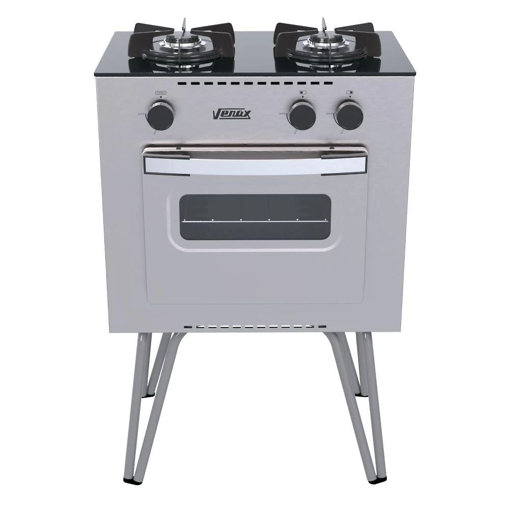 Fogão Portátil Venax Mini Cook 2 Bocas a Gás Inox
