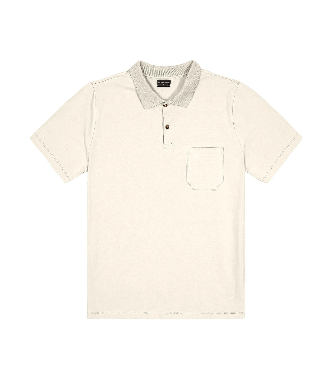 Polo Masculina Com Bolso Cotton Leve Diametro Bege G