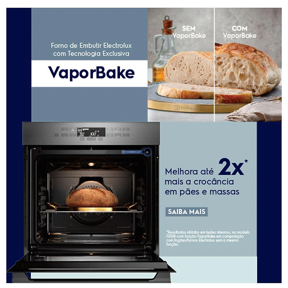 Forno Elétrico Embutir Electrolux Expert  80 Litros de Capacidade, Grill e Painel Touch Cinza Metalizado - OE8EW 220