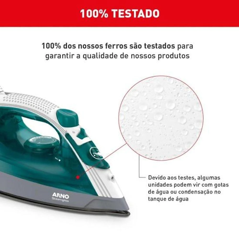 Ferro de Passar a Vapor Arno Steamgliss 1200W Base Antiaderente Azul 110V