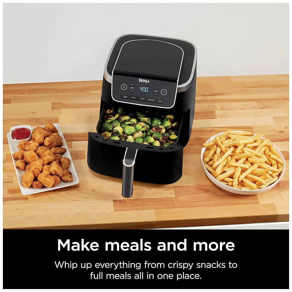 Fritadeira Ninja Air Fryer Pro 5 litros - 5 em 1 para Fritar, Assar, Grelhar, Reaquecer e Desidratar - Tecnologia Air Crisp - Cesta Antiaderente -