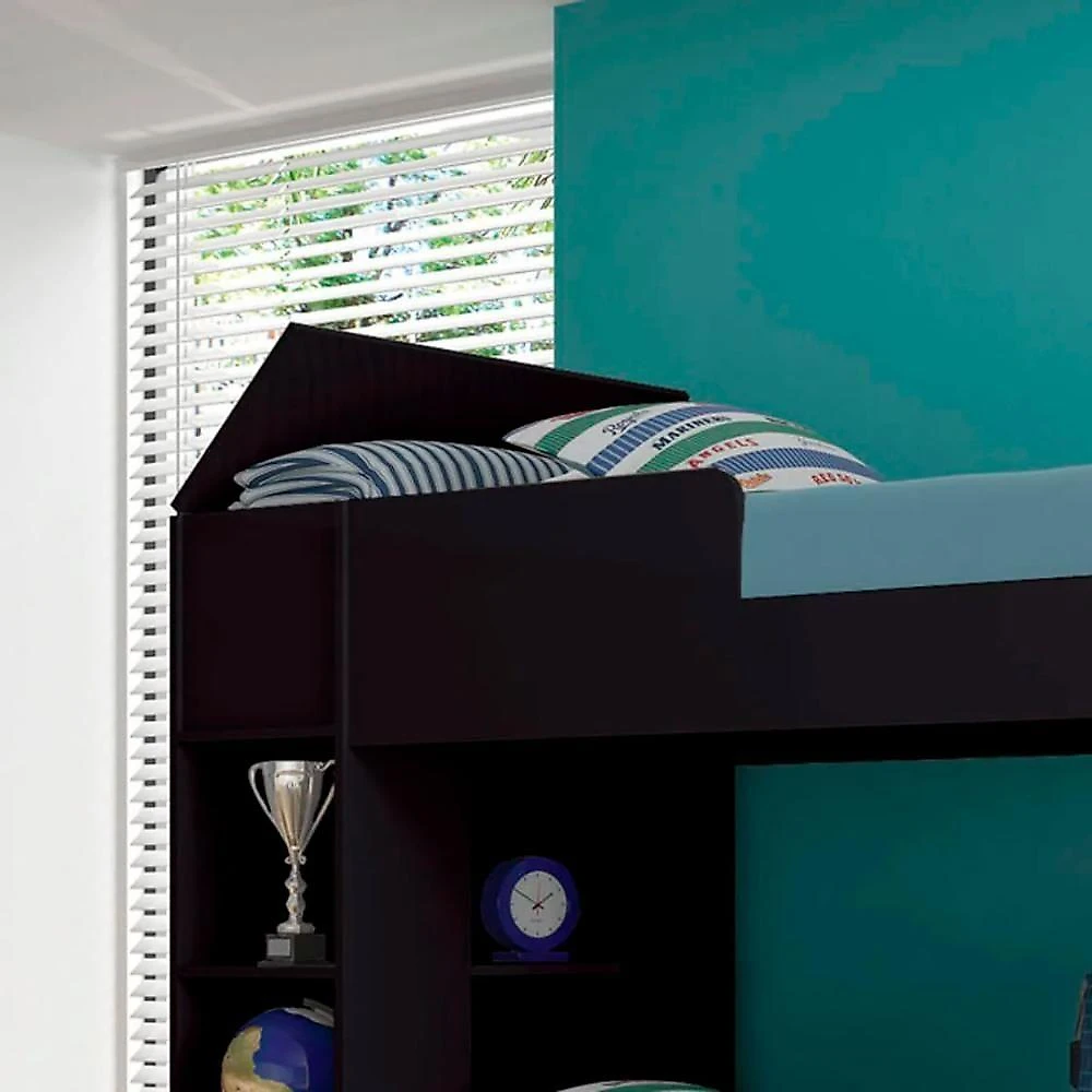 Treliche Solteiro CM-15 com Cama Auxiliar MDP-MDP Preto Ditália Móveis