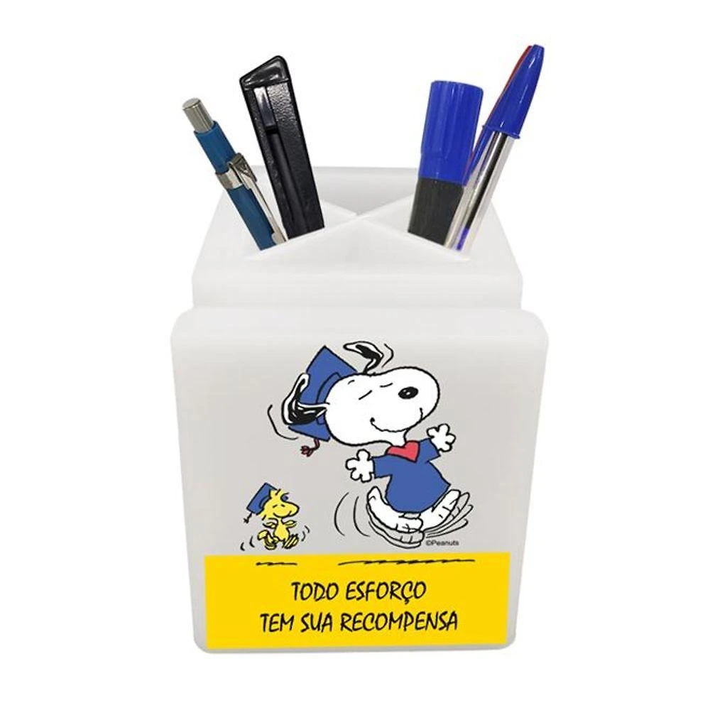 Organizador De Mesa Iluminado Snoopy E Woodstock: Charme E Praticidade Em Seu Espaço!