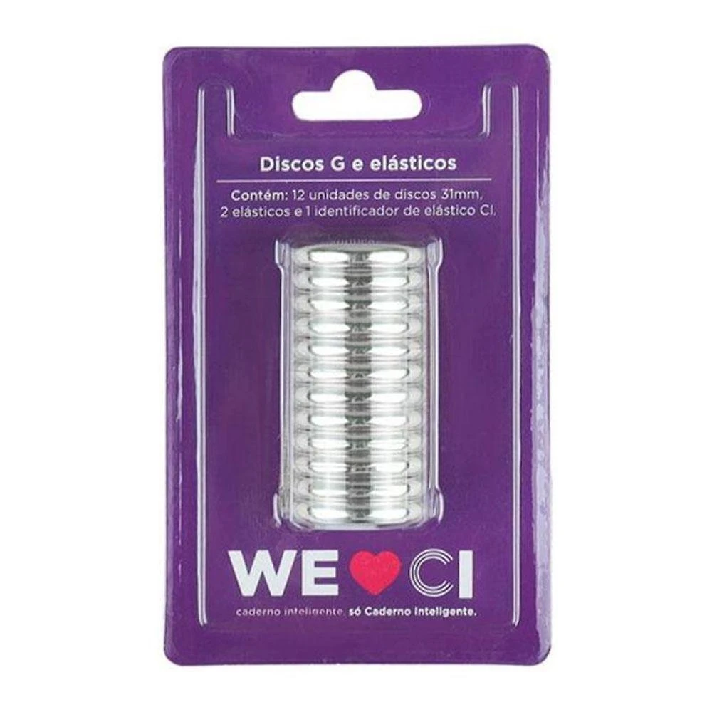 Kit Discos G E Elásticos Para Caderno Inteligente Gci312010 Prata - Ci