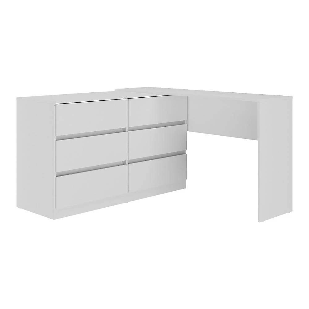 Penteadeira de Canto 120cm 6 Gavetas Flex Multimóveis MP4404 Branco