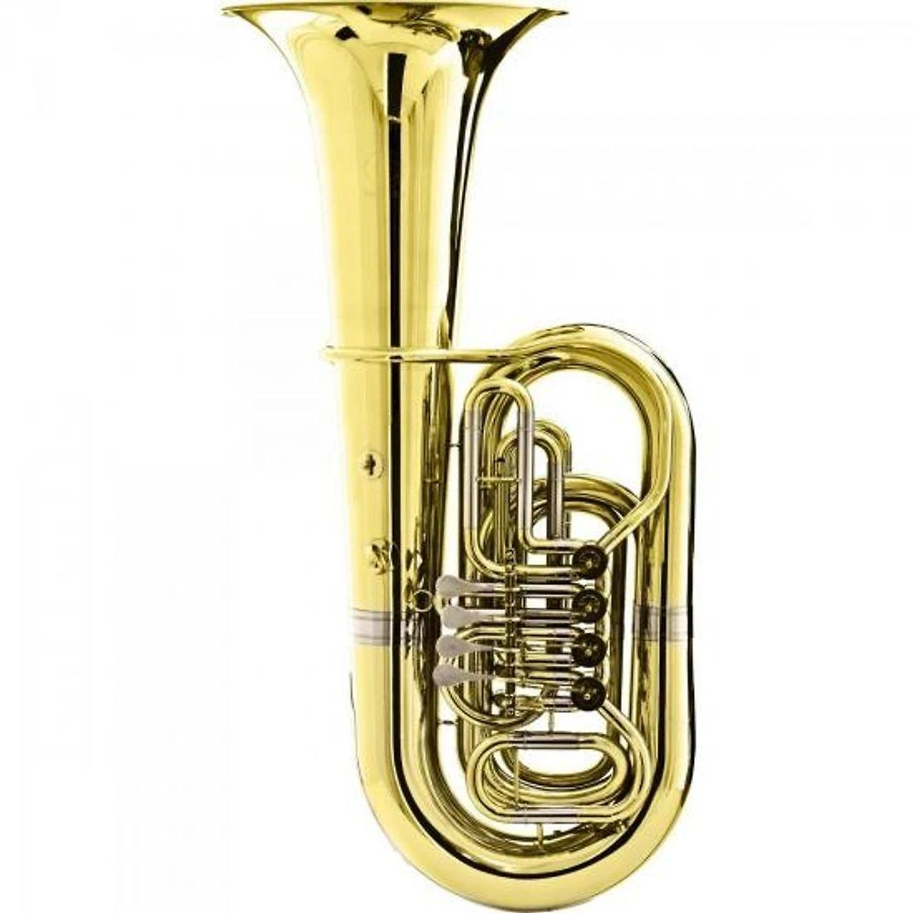 Tuba HBB-200L Afinação Bb 4-4 com 4 Rotores Acabamento Laqueado Dourado Harmonics