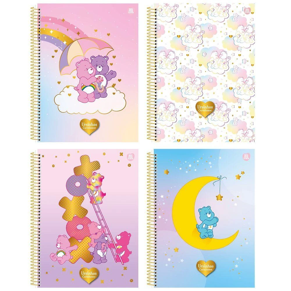 Caderno Espiral Capa Dura São Domingos Ursinhos Carinhosos Animativa 80 Folhas Pautadas 1 Matéria