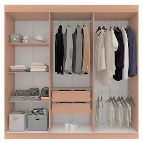 Miniatura Guarda-Roupa Casal Bartira Ville 6 Portas de Bater 2 Gavetas Internas MDP - 200,5cm de Largura Avelã/Capuccino