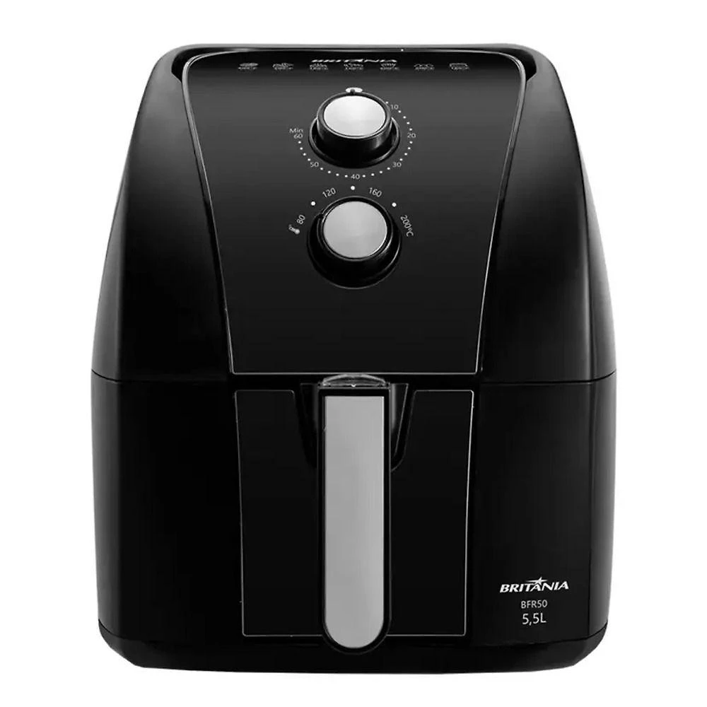 Fritadeira Air Fryer sem Óleo Britânia BFR50 5,5L 1500W Preto 110V