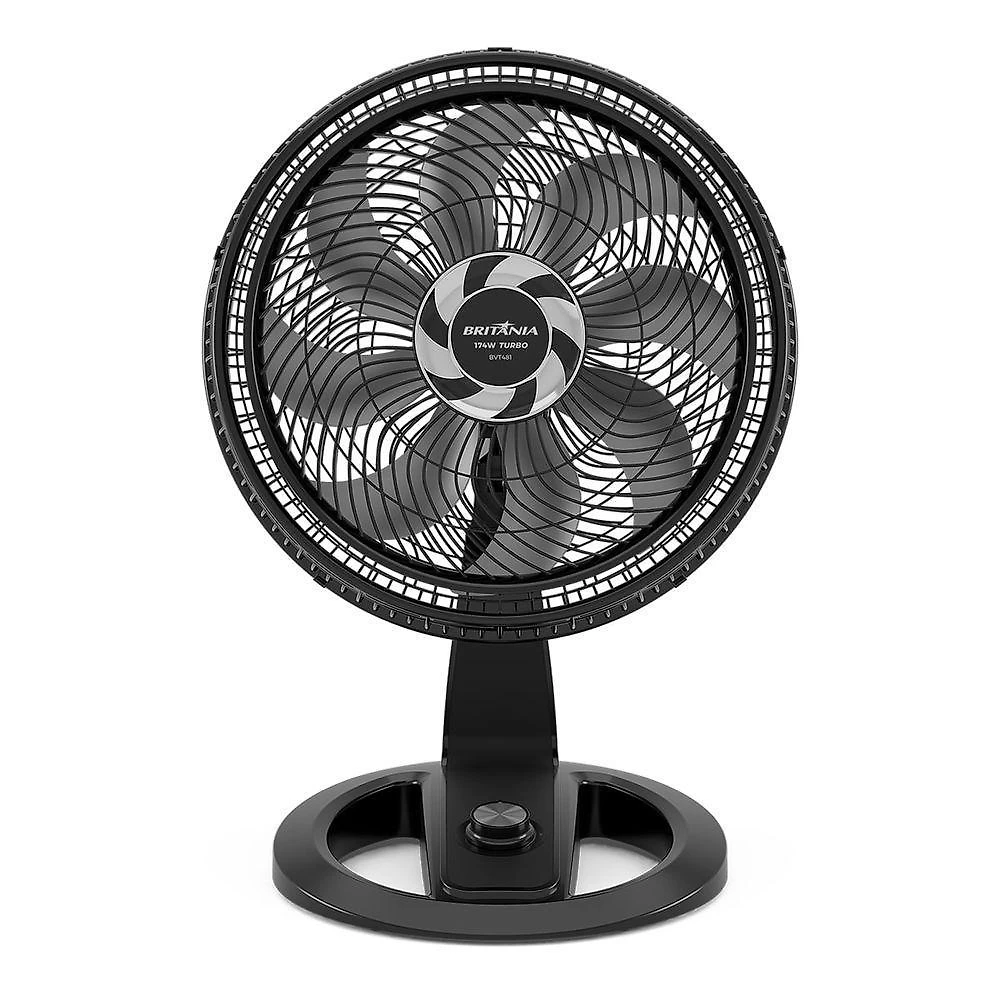 Ventilador britânia 174w 47cm 8 pás 3 velocidades preto bvt481 110v