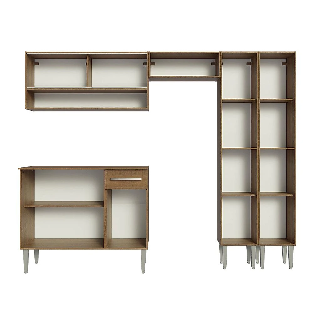 Armário de Cozinha Completa 229cm Rustic Emilly Madesa 04 Rustic