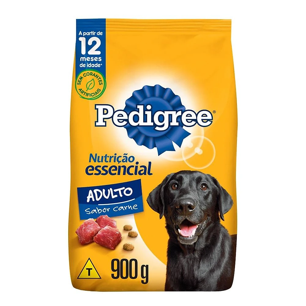 Ração Pedigree Nutrição Essencial Carne para Cães Adultos 900g