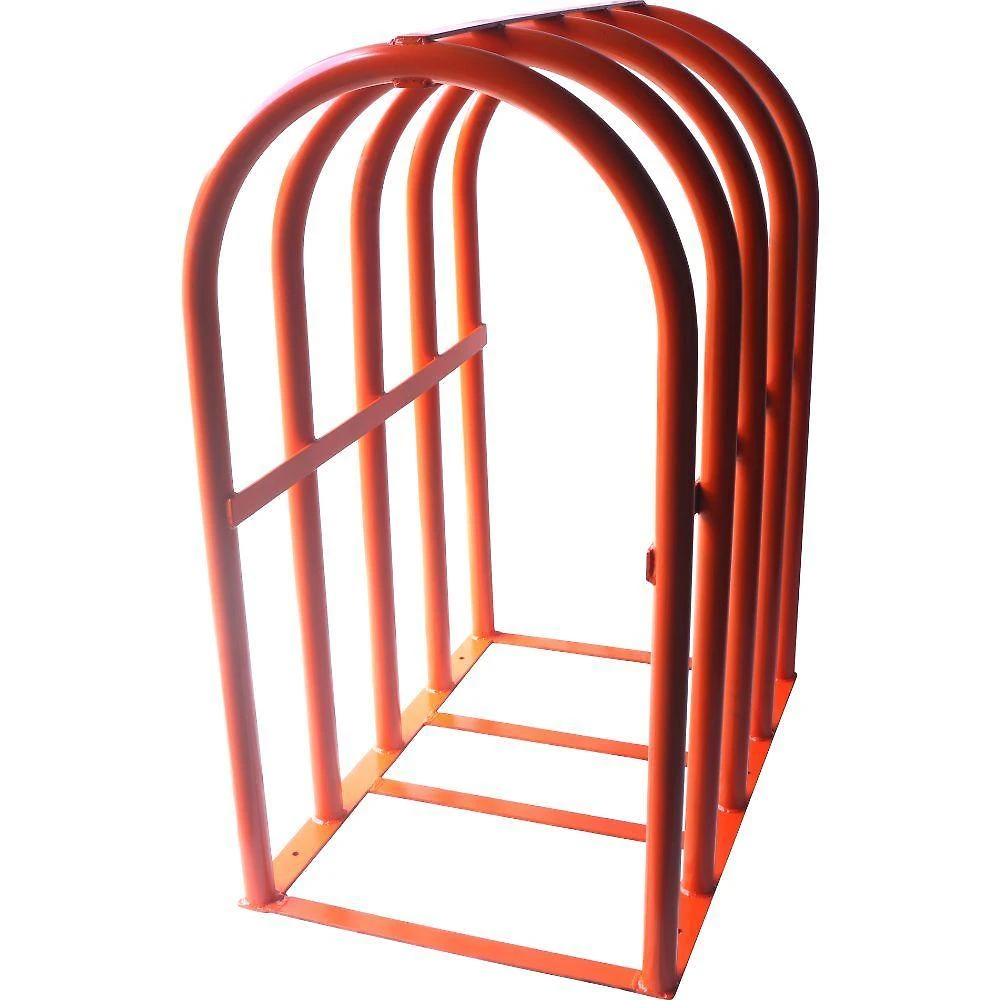 Gaiola de Proteção para Inflar Pneus com Segurança Estrutura Robusta Aço Especial Laranja 72CM 120kg