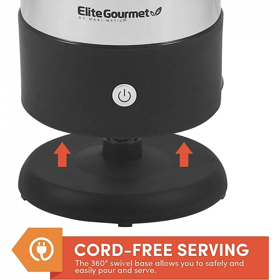 Cafeteira 12 xícaras em Aço Inoxidável, 110V, Elite Gourmet EC812, Prata