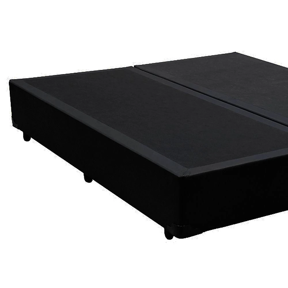 Cama Box Queen Bipartido Sintético Cama Preto 158x198x42cm