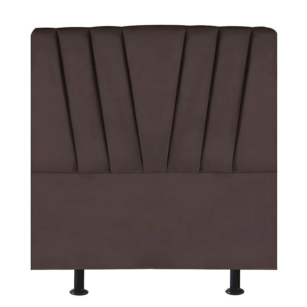Cabeceira Estofada Cama Box Solteiro 100 Cm Ariel Suede Marrom