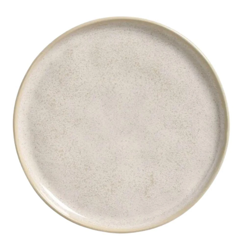 Prato de Sobremesa Bio Latte em Stoneware Liso Off White Porto Brasil
