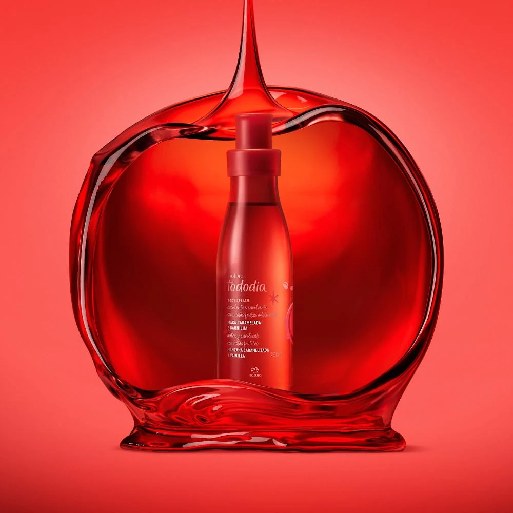 Miniatura Body Splash Natura Tododia Maçã Caramelada e Baunilha 200 ml
