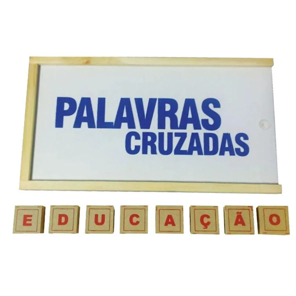 Jogo Educativo Palavras Cruzadas 50 Peças em Madeira para Aprender Brincando Sonho de Criança