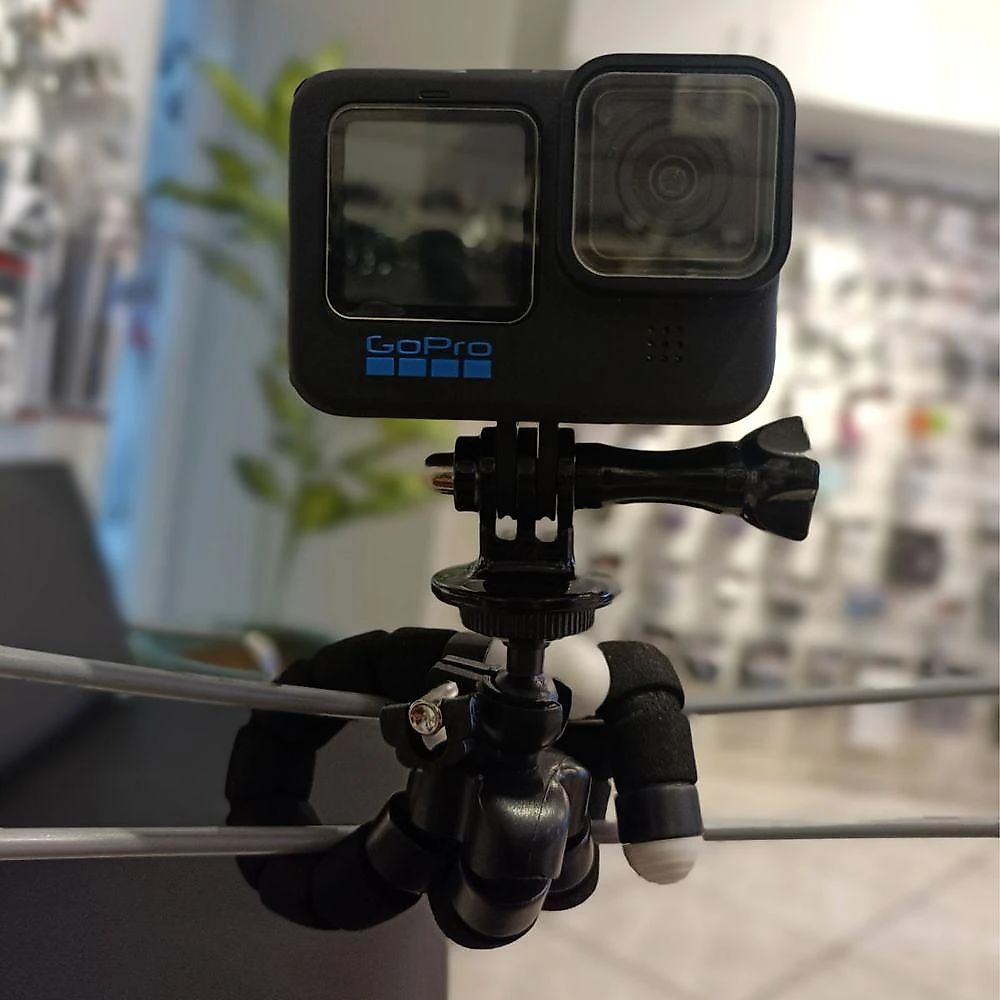 Mini Tripé Octopus Preto + Adaptador para DSLR, GoPro e Similares