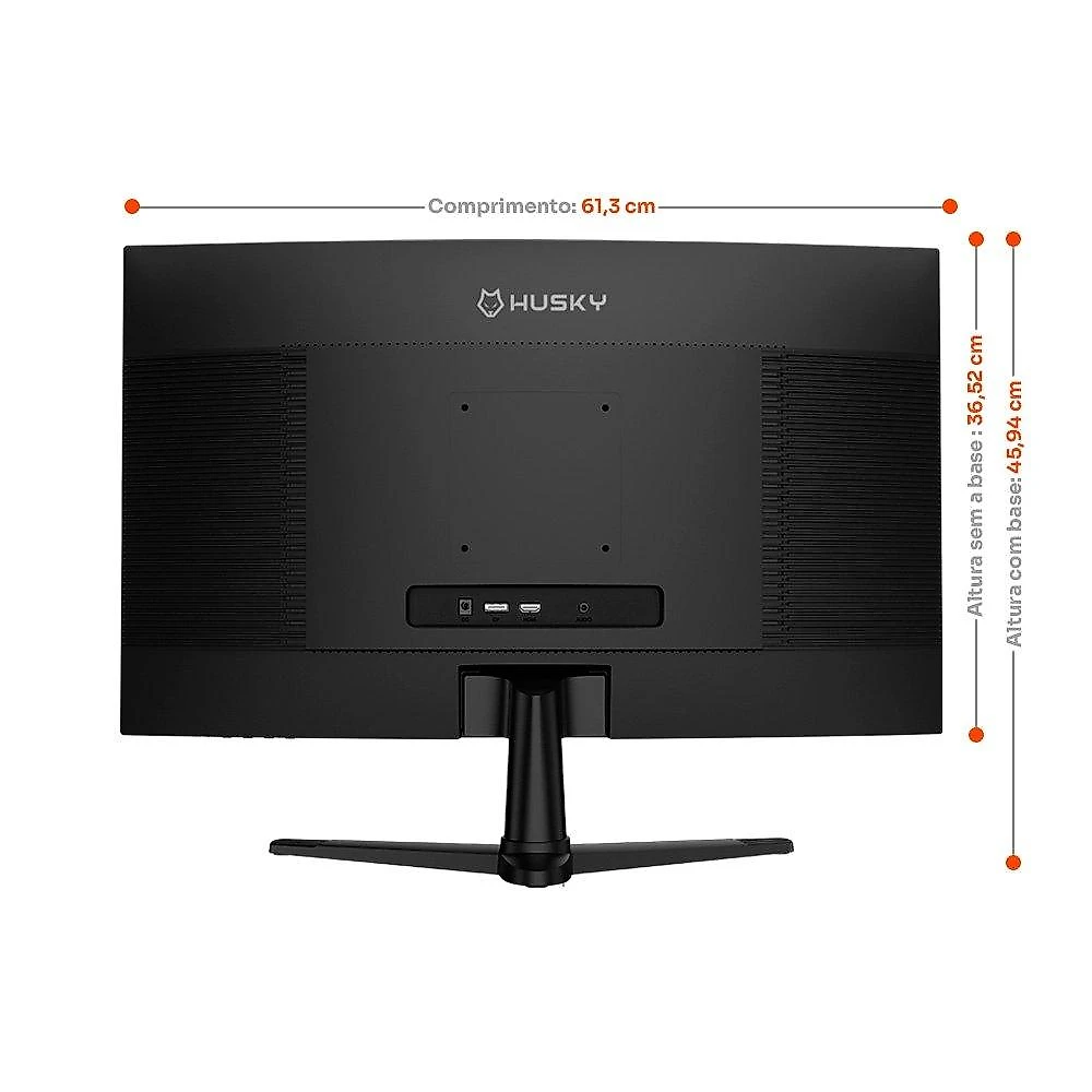 Monitor Gamer Curvo Husky Boreal 27", FHD, 180Hz, 1ms, Adaptive Sync, VA, DisplayPort e HDMI, HDR - HMG00527PT