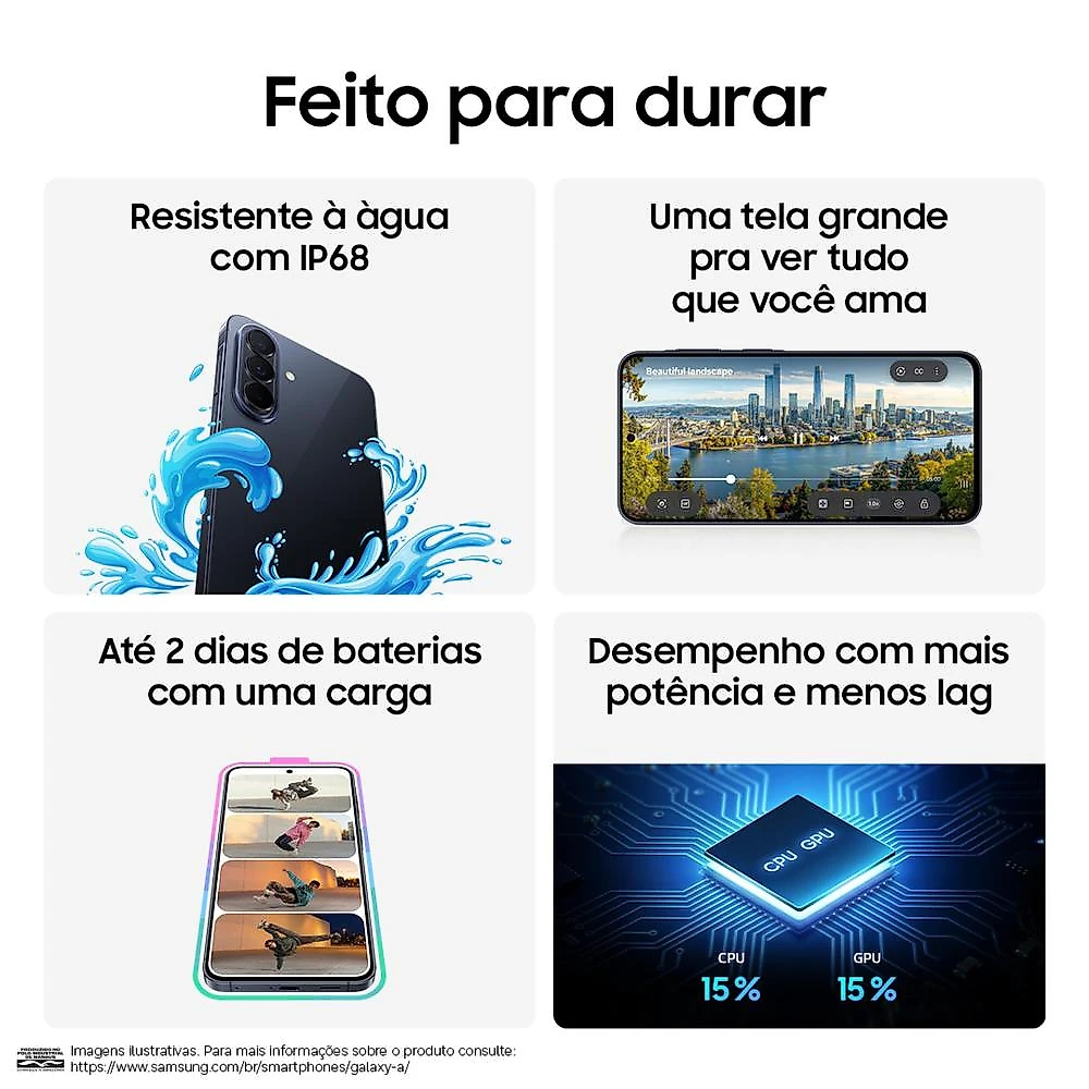 Smartphone samsung galaxy a57 5g tela 6.7" 256gb azul escuro + galaxy fit 3 rosé