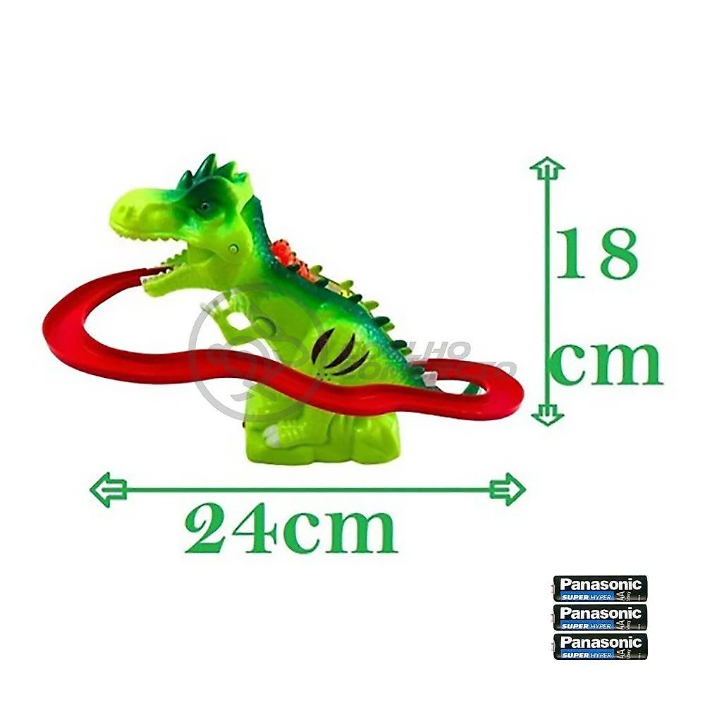 Kit Brinquedo Pista Animal Prehistoric The Tunnel com Som e Luz Verde Smart Bracelet