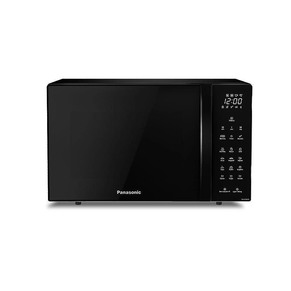 Micro-ondas de bancada panasonic nn-st66nbru 34l 900w dupla refeição preto 110v