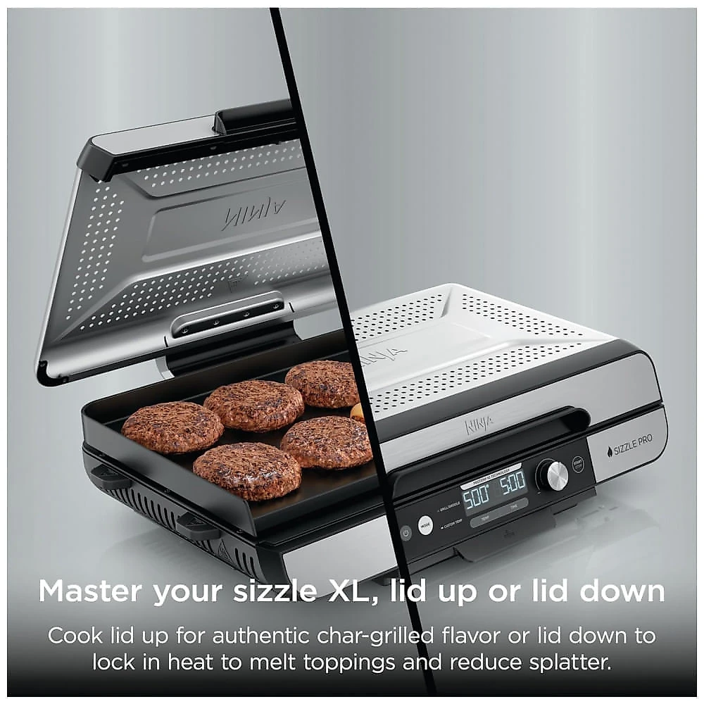 Grill Ninja GX101 Sizzle Pro XL 51cm Chapa e Grelha Elétrica Antiaderente 120V