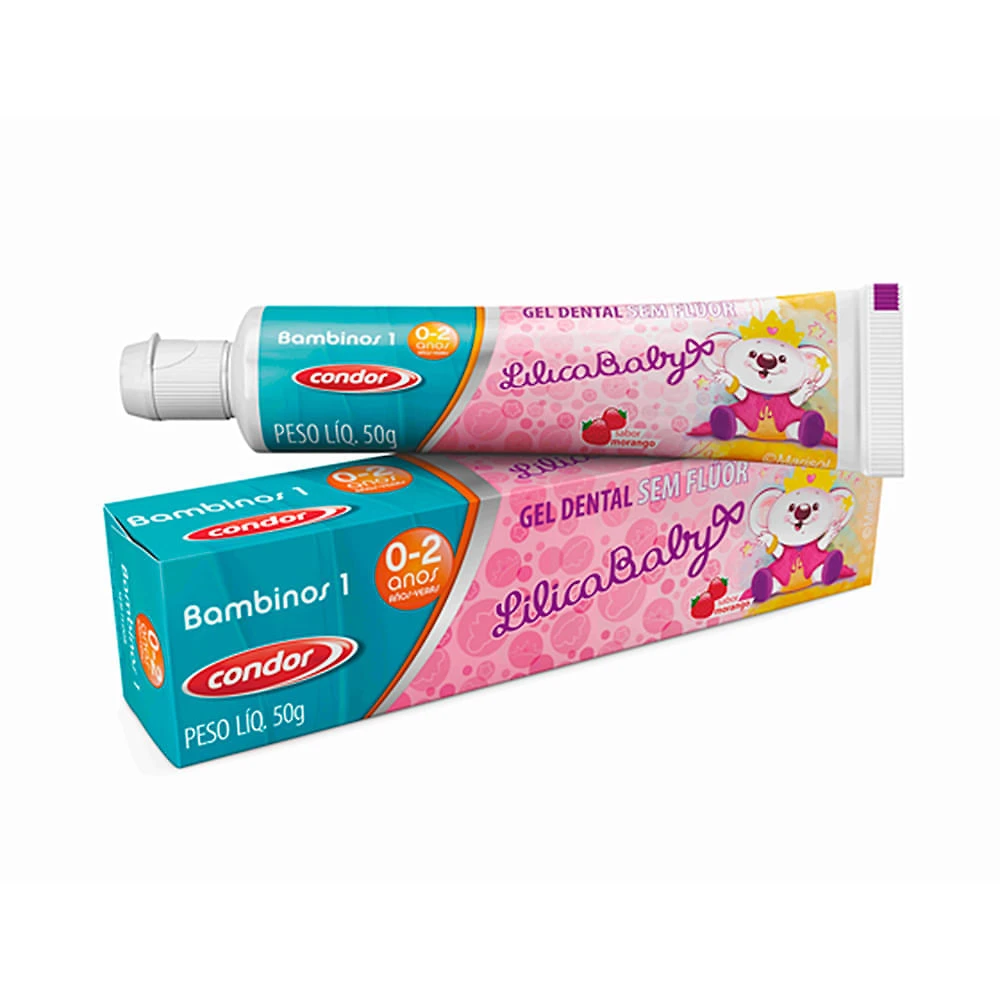 Gel Dental Infantil Lilica Baby Sem Flúor Morango 50g