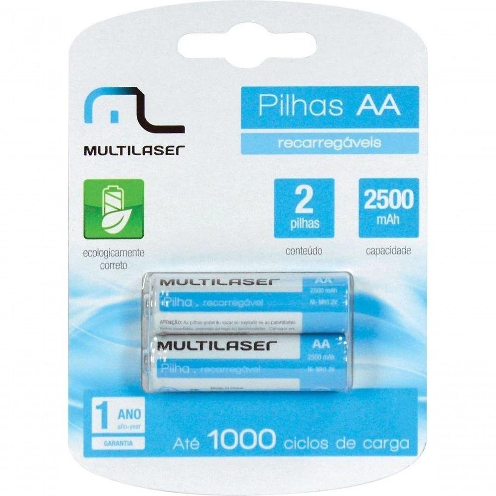 Pilha Recarregavel Aa 2500mah Cb053 - Blister Com 2