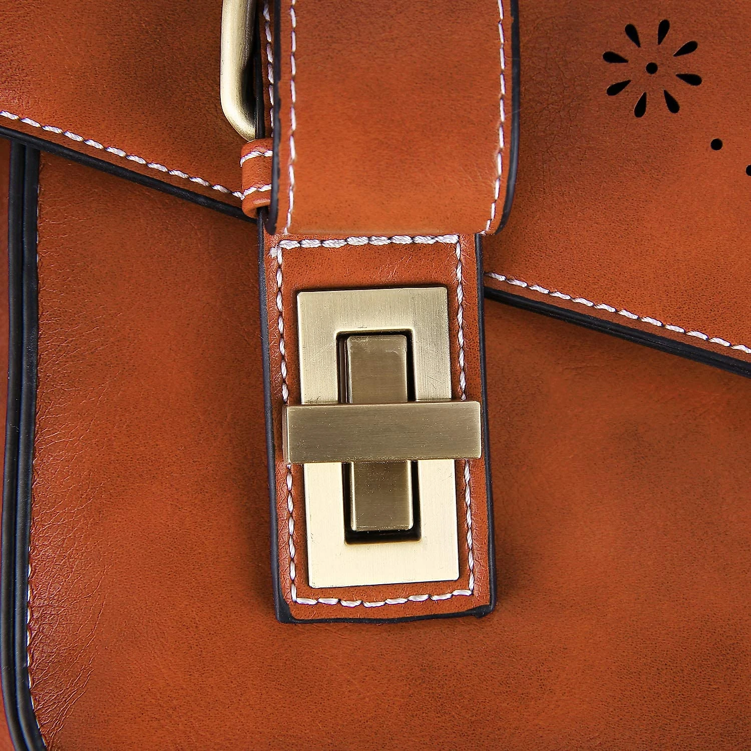 ECOSUSI Mochila Vintage de Couro Vegano para LaptopFeminina Marrom